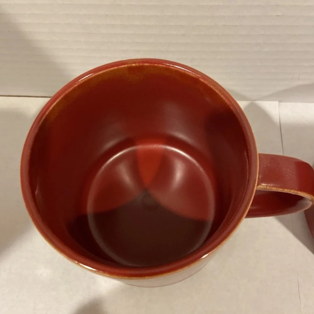 Set of 2 Pottery Barn Mason Stoneware wide Mouth Coffee Mugs